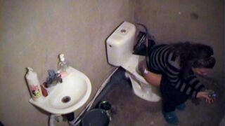 Nasty spy filmed babe on the toilet bowl